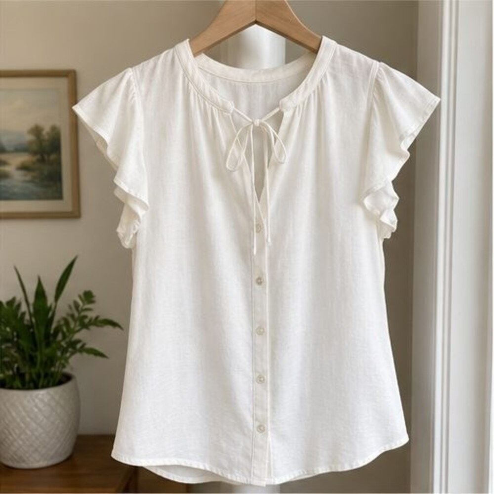 White Pleated Blouse